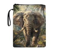 Lrtyuasq Housse de protection rigide avec fermeture éclair pour livre de poche Motif koala, Feuille d'éléphant, Taille unique, Bohème