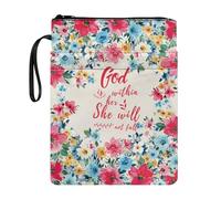 Lrtyuasq Housse de protection rigide avec fermeture éclair pour livre de poche Motif koala, Fleur - God is Within Her, Taille unique, Bohème