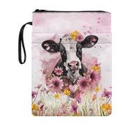 Lrtyuasq Housse de protection rigide avec fermeture éclair pour livre de poche Motif koala, Marguerite de vache, Taille unique, Bohème