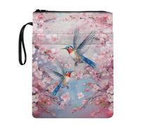 Lrtyuasq Housse de protection rigide pour les amateurs de livres avec motif tournesol jaune et papillon bleu, Papillon bleu tournesol jaune, Blue Hummingbirds Pink Cherry Bloosm, Bohème