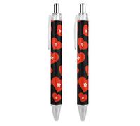 Lrtyuasq I Love Hong Kong Stylo à bille rétractable Encre noire 0,5 mm Écriture lisse Accessoires pour bureau