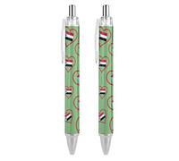 Lrtyuasq I Love South Yemen Stylo à bille rétractable en forme de cœur rouge 0,5 mm Encres noires pour homme et femme