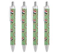 Lrtyuasq I Love South Yemen Stylo à bille rétractable en forme de cœur rouge 0,5 mm Encres noires pour homme et femme