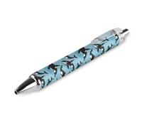 Lrtyuasq Killer Whales Stylo à bille rétractable Motif Orque Bleu