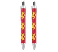 Lrtyuasq Kingdom of The West Saxons Wessex Flag Dragon Stylo à bille rétractable Pointe fine 0,5 Corps rond flexible pour plus de confort d'écriture