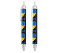 Lrtyuasq Love Ukraine Joli stylo à bille rétractable à pointe fine de 0,5 mm pour écriture lisse pour la maison et le bureau