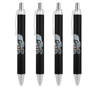 Lrtyuasq Maya Masque facial personnalisé Stylo à bille pour homme et femme Stylos rétractables 0,5 mm Bleu imprimé amusant