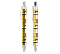 Lrtyuasq Mondrian Stylo-bille rétractable à encre noire pointe fine 0,5 mm Fournitures de bureau