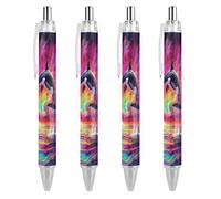 Lrtyuasq Orca Killer Whale Stylo à bille rétractable Encre noire 0,5 mm Écriture lisse Prise de notes Accessoires pour bureau