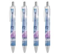 Lrtyuasq Paris France E-iffel Tower Spring Stylo à bille rétractable Encre noire 0,5 mm Écriture lisse Prise de notes Accessoires pour bureau