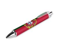 Lrtyuasq Stylo à bille rétractable amusant avec drapeau du Portugal - 0,5 mm - Cadeau idéal pour officier - Unisexe
