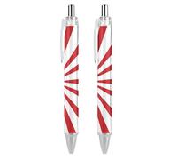 Lrtyuasq Stylo à bille rétractable amusant avec drapeau du soleil levant japonais de 0,5 mm, stylos de travail, cadeaux pour officier, unisexe