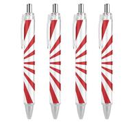 Lrtyuasq Stylo à bille rétractable amusant avec drapeau du soleil levant japonais de 0,5 mm, stylos de travail, cadeaux pour officier, unisexe
