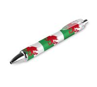 Lrtyuasq Stylo à bille rétractable amusant Drapeau du Pays de Galles 0,5 mm Stylos de travail Cadeaux pour officier Unisexe
