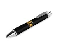 Lrtyuasq Stylo à bille rétractable amusant pour homme et femme Motif feu de camp Bleu 0,5 mm