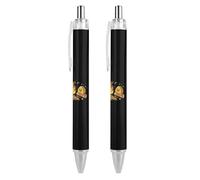 Lrtyuasq Stylo à bille rétractable amusant pour homme et femme Motif feu de camp Bleu 0,5 mm