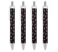 Lrtyuasq Stylo à bille rétractable fin de 0,5 mm pour homme et femme avec ruban rose Cancer du sein