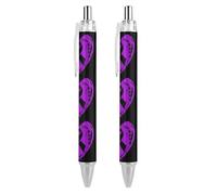 Lrtyuasq Stylo à bille rétractable pour la sensibilisation à la maladie d'Alzheimer - Encre noire - Cadeaux pour étudiants, fournitures de bureau