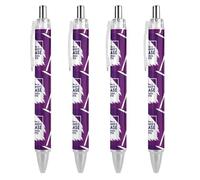 Lrtyuasq Stylo à bille rétractable pour mois de sensibilisation à la maladie d'Alzheimer - Encre noire - Cadeau pour les étudiants - Fournitures de bureau