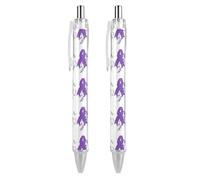 Lrtyuasq Stylo à bille rétractable pour mois de sensibilisation à la maladie d'Alzheimer - Encre noire - Cadeau pour les étudiants - Fournitures de bureau