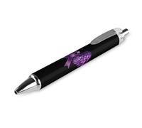 Lrtyuasq Stylo à bille rétractable pour sensibilisation à la maladie d'Alzheimer - Encre bleue - Stylo à bille lisse pour l'écriture