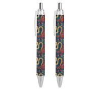 Lrtyuasq Stylo à bille rétractable « Year of the Snake 2025 Happy Chinese New Year 2025 » - Encre noire - Cadeaux pour étudiants - Fournitures de bureau