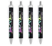 Lrtyuasq Stylos à bille noirs rétractables à encre gel lisse 0,5 pointe fine pour l'école, le bureau, graffiti, amour, slogan