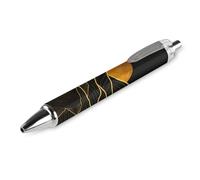 Lrtyuasq Stylos à bille noirs rétractables à encre gel lisse avec pointe fine de 0,5 mm pour l'école, le bureau, les lignes de montagne