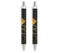 Lrtyuasq Stylos à bille noirs rétractables à encre gel lisse avec pointe fine de 0,5 mm pour l'école, le bureau, les lignes de montagne