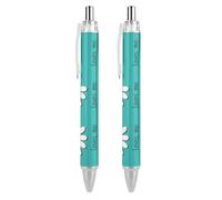 Lrtyuasq Stylos à bille noirs rétractables à encre gel lisse - Pointe fine de 0,5 mm - Pour l'école et le bureau - Motif marguerite et amour