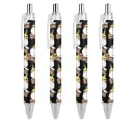 Lrtyuasq Stylos à bille rétractables fins pour homme et femme avec impression calopsitte coquine de 0,5 mm