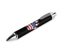 Lrtyuasq Stylos à bille rétractables motif empreintes de pattes 4 juillet - Cadeau idéal pour le bureau, le travail et les affaires