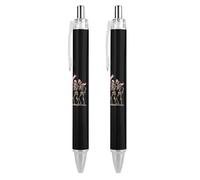 Lrtyuasq Stylos à bille rétractables noirs pour la sensibilisation au cancer du sein - Stylos à bille rétractables pour fournitures de bureau