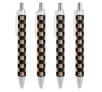Lrtyuasq The Happy Running Stylo à bille rétractable avec motif chien Shiba Inu pour homme et femme 0,5 mm