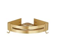LRTYZBD Mensola Angolare 1 Étagère d'angle de salle de bain en aluminium brossé doré pour gel douche, shampooing, cuisine, bouteilles de condiments