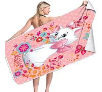 LRUD Serviette de plage Marie Cat - Serviette de bain pour enfant - Séchage rapide et absorbante - Pour filles et enfants - Ensemble de serviettes (A04, 100 x 200 cm)
