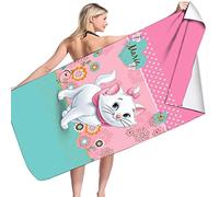 LRUD Serviette de plage Marie Cat - Serviette de bain pour enfant - Séchage rapide et absorbante - Pour filles et enfants - Ensemble de serviettes (A05,70 x 140 cm)