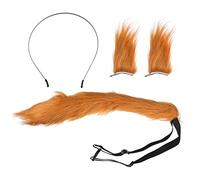 LRXIYODE 1 ensemble Costume Animal Set Oreilles et Queue Peluche pour Déguisement Accessoires Cosplay Chic pour Fêtes et Événements