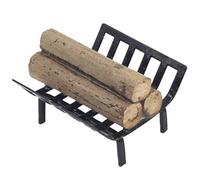 LRXIYODE 1 Ensemble Modèle de Rack de Bois de Chauffage Miniatures Noël Meubles de scène Miniature Bricolage Mini Accessoire de Maison de poupée Accessoires de Maison Miniature Métal Noir