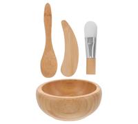 LRXIYODE 1 ensemble Set de Bols à Mélanger pour Masque Facial Kit Outils de Soin DIY avec Bol Bois Spatule Brosse et Cuillère Accessoires Pratiques pour Soins Peau
