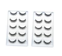 LRXIYODE 10 paires Faux Cils Naturels Réalistes Doux Confortables Faciles à Porter pour Maquillage Quotidien et Soirée Femme