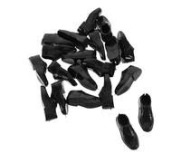 LRXIYODE 10 Paires Miniatures Chaussures Noires pour Poupées Échelle Chaussures Plastique pour Hommes Accessoires Maison de Poupée Souliers Miniatures pour