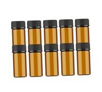 LRXIYODE 10 pièces Flacons Mini Verre avec Bouchon à Grain et Bouchon Troué Flacons Vides pour Huiles Essentielles et Chimie Portables et Étanches