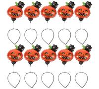 LRXIYODE 10 Pièces Halloween Pumpkin Hairband Set Comfortable Spring Balloon Headband For Costume Party Cosplay Pumpkin And Cat Design For Adults And Children