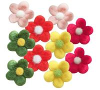 LRXIYODE 10 pièces Lot de Fleurs Feutre Laine Colorées pour Décoration DIY Accessoires pour Coiffure Broches et Embellissements Vêtements Kit Créatif pour Bricolage Fête des Mères