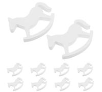 LRXIYODE 10 Pièces Mini Cheval à Bascule Bois Décoratif Figurines Bois Robustes pour Centres de Table pour Garçon Fille Ornements pour Mariage et Shower