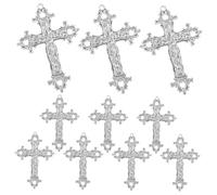 LRXIYODE 10 Pièces Pendentifs Croix pour Collier Femme Charms DIY pour Chaîne de Pull Accessoires Bijoux Féminins Antique
