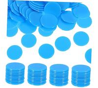 LRXIYODE 100 pièces Jetons Bingo Bleu Solide Marqueurs de Comptage pour Jeu de Bingo et Apprentissage Mathématique Accessoires de Jeu Polyvalents pour Amateurs de Jeux de Hasard
