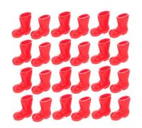 LRXIYODE 100pièces Père Noël Miniatures Plastique Chaussures De Pluie pour Maison De Poupée Décorations De Noël pour Table Et Étagère Lot de Rouge
