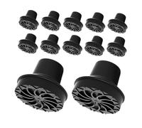 LRXIYODE 12 pièces Embouts Caoutchouc Antidérapants pour Canne Protection de Béquilles Bâtons de Marche et Randonnée Adaptés Aux Cannes Tripodes et Quadruples Noir